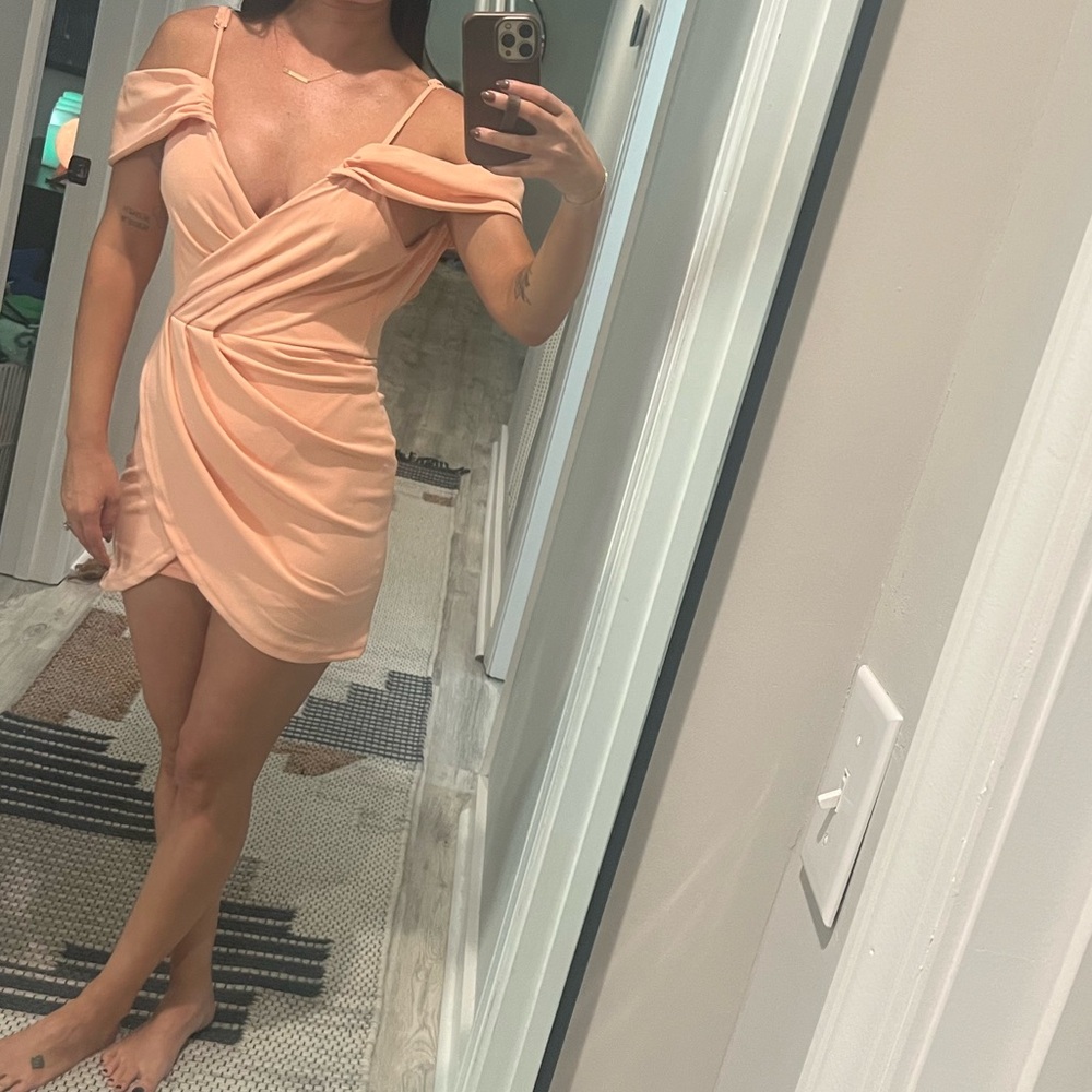 Peach mini dress